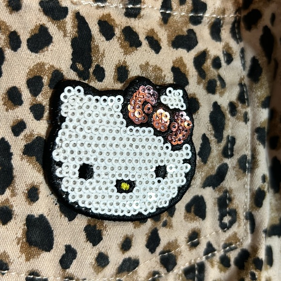 365 Kid Hello Kitty Leopard Snap Front Jacket Size 10-EUC - Picture 2 of 7